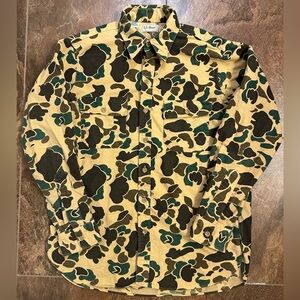 Vintage LL Bean Chamois Shirt Cotton 16 Duck Camo USA